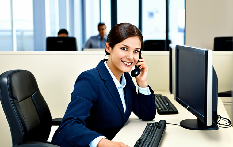 Empathetic Customer Service**
"A customer service representative, fully clothed in professional modest business attire, listening attentively to a customer over the phone in a bright and modern call center. The representative displays a warm and empathetic expression. Background includes other representatives assisting customers. Safe for work, appropriate content, correct proportions, natural body proportions, professional, high quality image, well-formed hands."