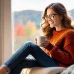 Home 19 고객 지원 프로세스 매핑 방법 - **Prompt 1: Cozy Autumn Morning**
A young woman, approximately 25 years old, with long, wavy che...