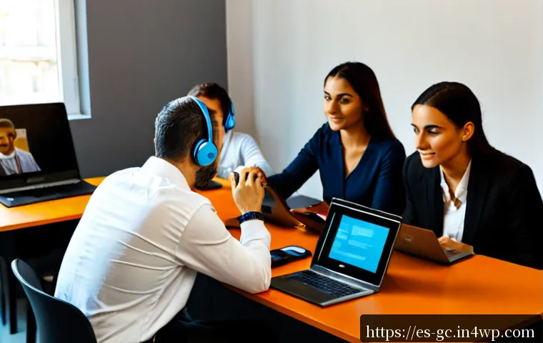 Home 17 고객 지원 교육 프로그램 개발 가이드 - Photorealistic customer support training workshop in a modern Madrid office, diverse Spanish-speakin...